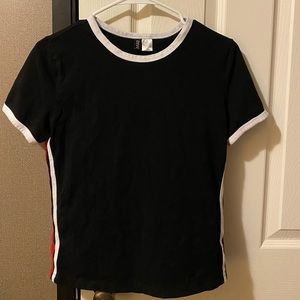 H&M Striped Divided Tee